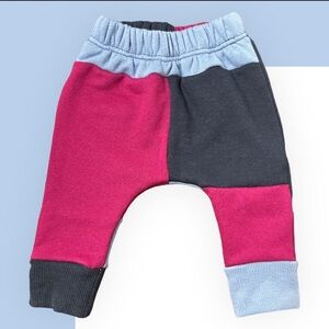 Patchwork Joggers. made by me.  thrifted sweatshirts